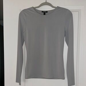 Express Women's Grey Long Sleeve Top